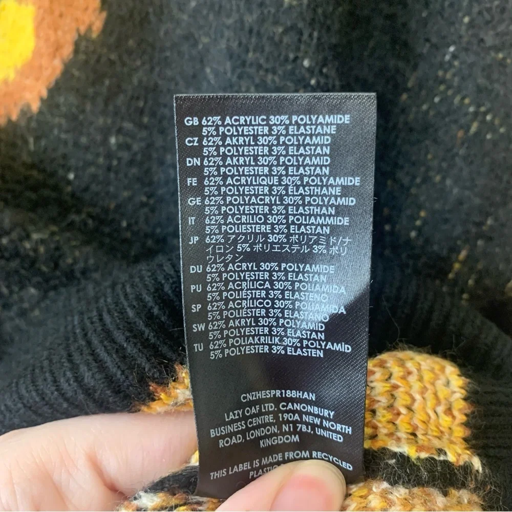 Lazy Oaf Black Roast Turkey Jumper Sweater Size Small NWT New - Picture 15 of 15